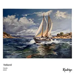 Yelkenli, yağlı boya resim